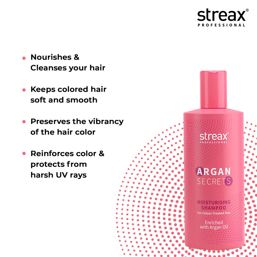 Streax Professional Argan Secrets Colour Protect Shampoo, Enriched With Argan Oil & UV Filter, 1.5 litres Buy at Indicrest Image 4