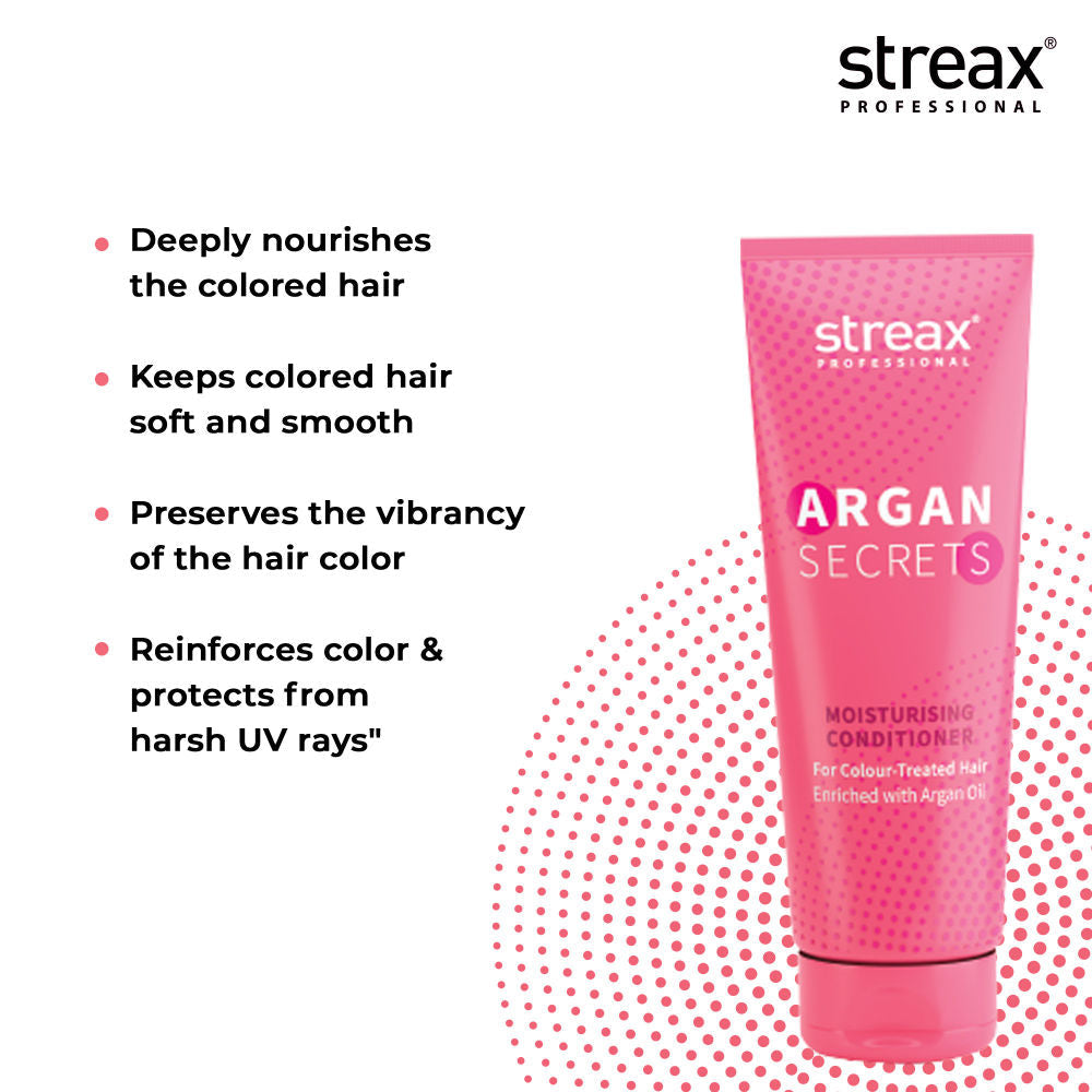 Streax Professional Argan Secrets Moisturising Conditoner For Colour - Treated Hair Enriched With Argan Oil, 240g Buy at Indicrest Image 4