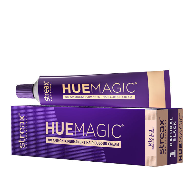 Streax Professional HueMagic Permanent Hair Colour - 1 Natural Black, 90g Buy at Indicrest Image 8