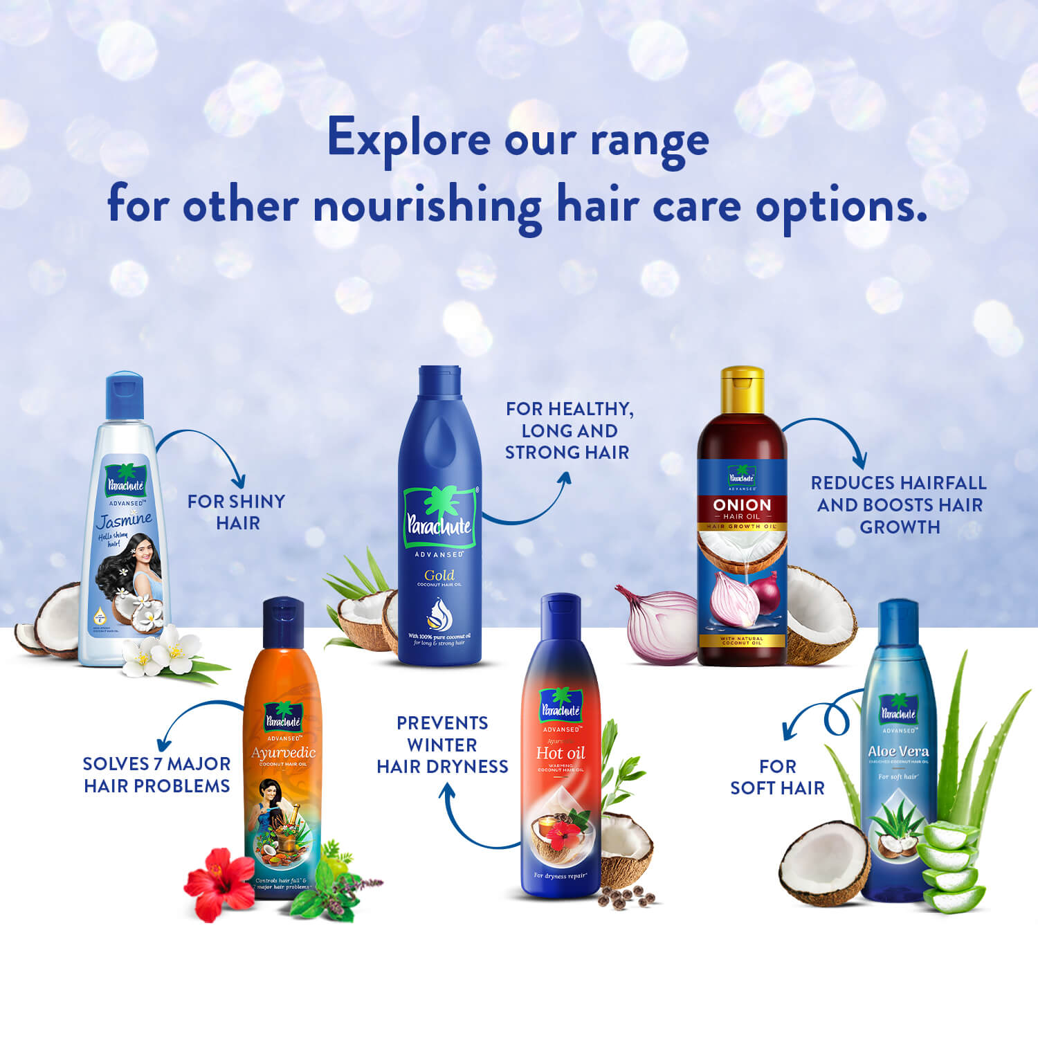 Parachute Advansed Jasmine Coconut Hair Oil, Vitamin E for Healthy Shiny Hair, Non-sticky, 500ml Buy at Indicrest Image 8
