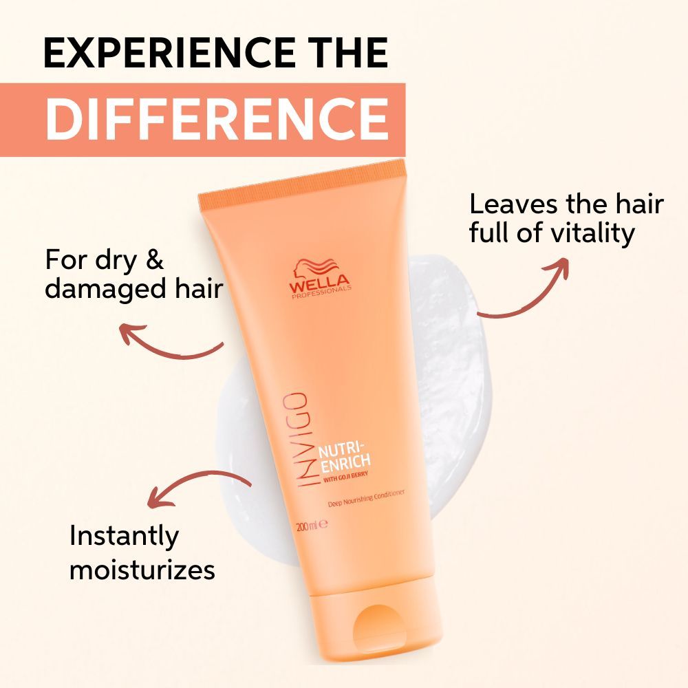 Wella Professionals Invigo Nutri Enrich Conditioner For Dry, Frizzy & Damaged Hair With Goji Berry, 200ml Buy at Indicrest Image 2
