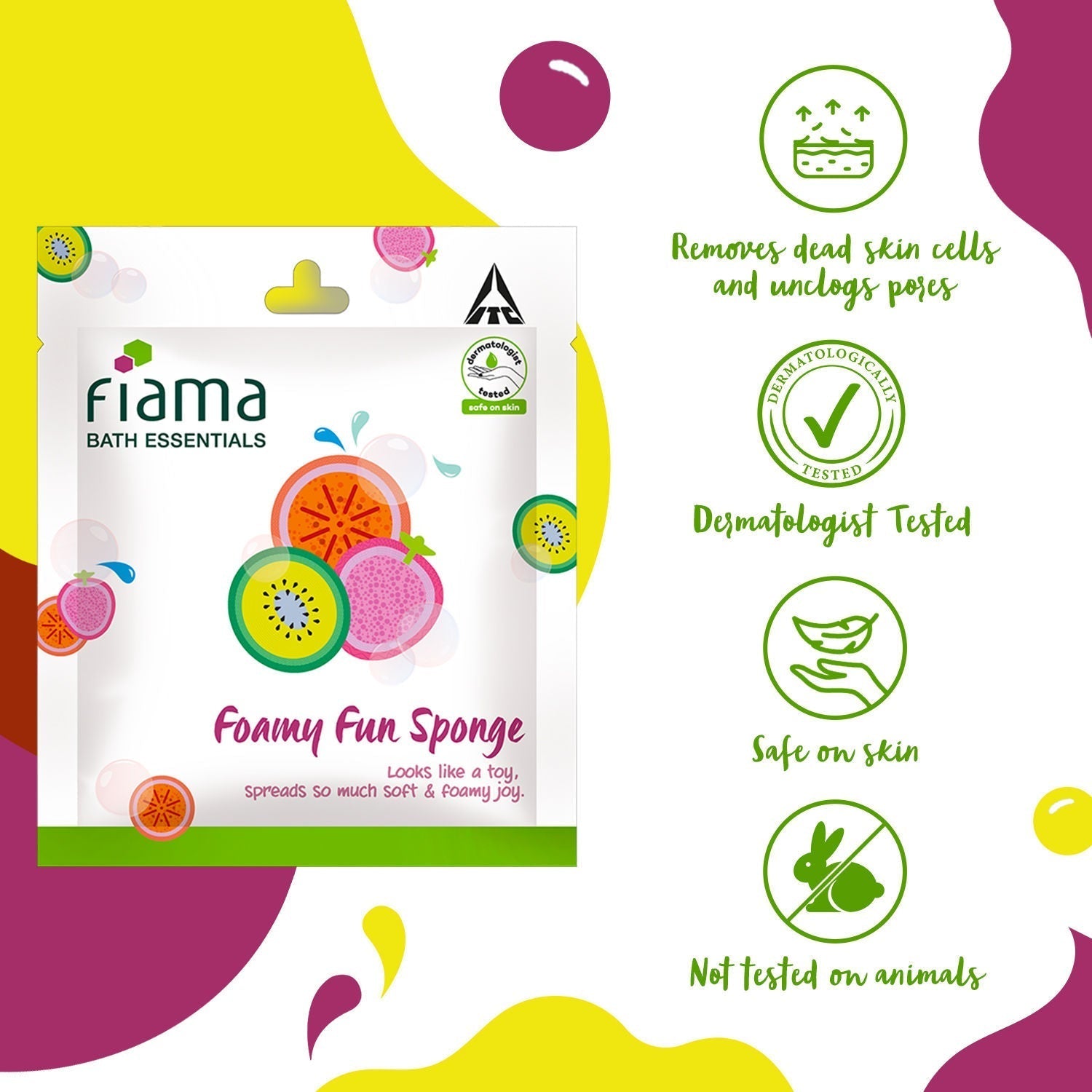 Fiama Bath Essentials Foamy Fun Sponge Buy at Indicrest Image 6