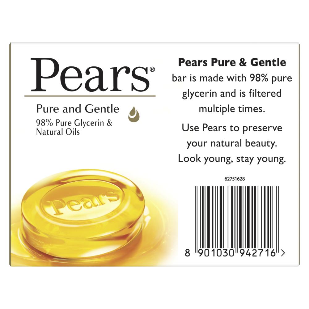 Pears Pure And Gentle With 98% Pure Glycerin And Natural Oils Bathing Bar, 60g Buy at Indicrest Image 3