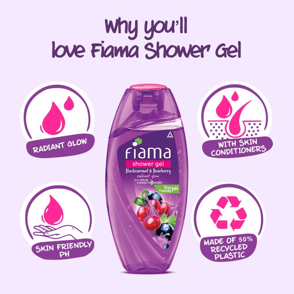 Fiama Shower Gel Blackcurrant & Bearberry Body Wash, Radiant Glowing & Hydrating Skin, 250ml Buy at Indicrest Image 5