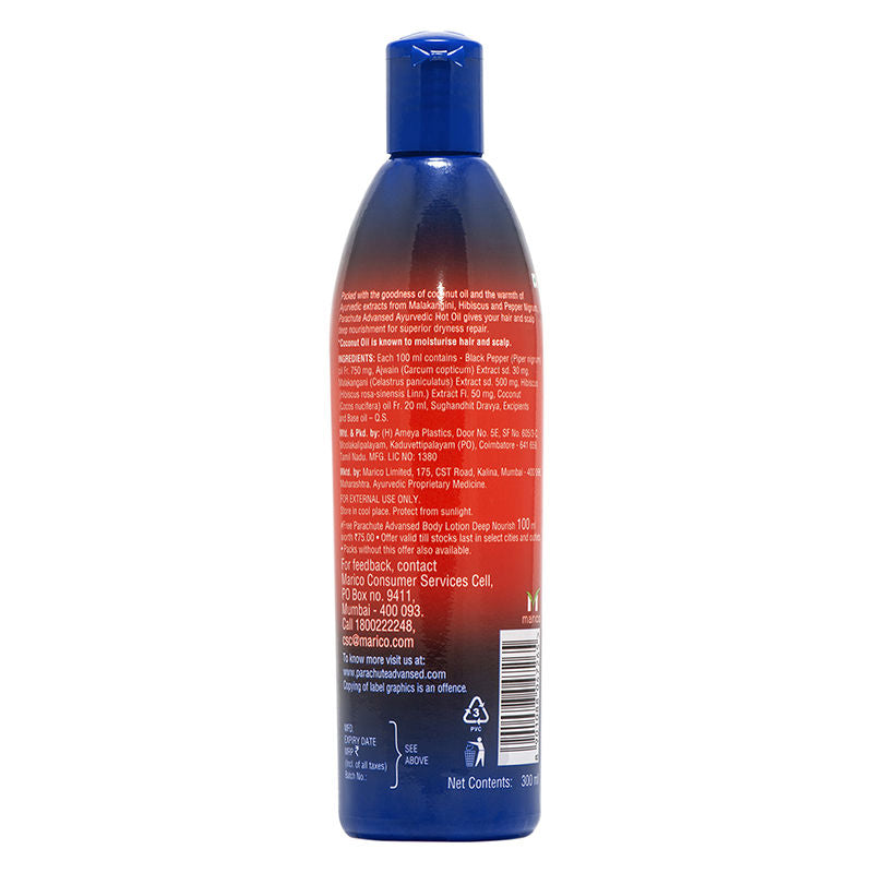 Parachute Advansed Ayurvedic Hot Oil, Warming Coconut Hair Oil, Frizz Free Hair, 300ml Buy at Indicrest Image 8