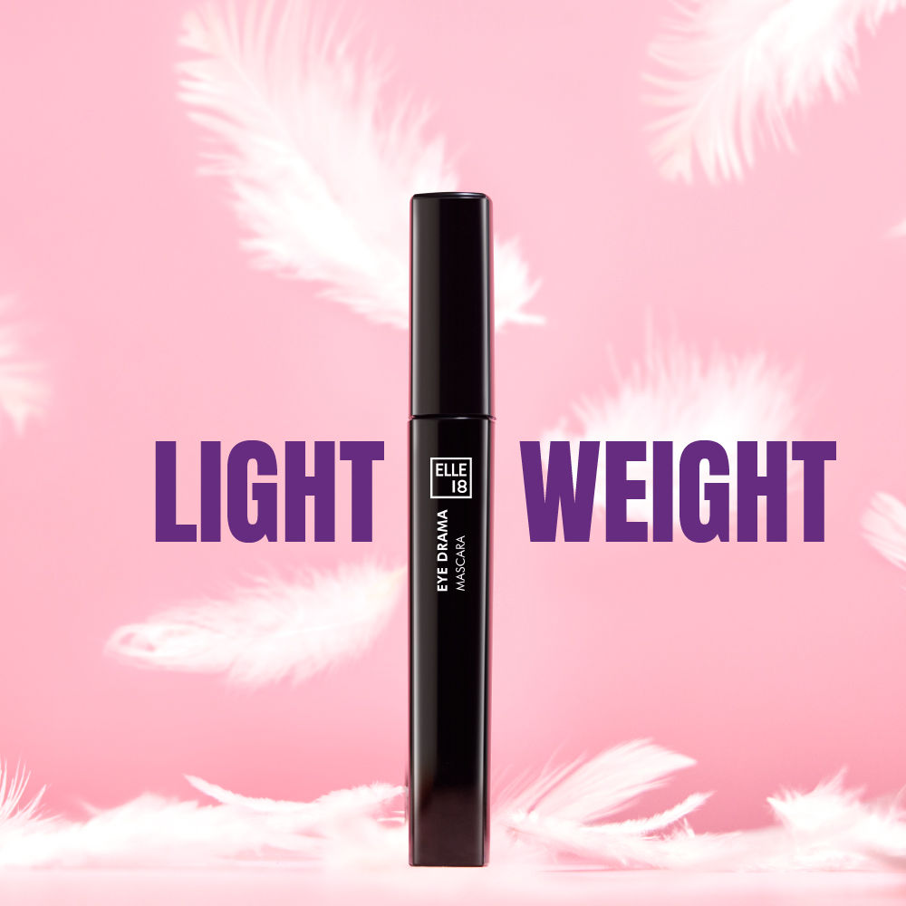 Elle 18 Eye Drama Lightweight & Volumising Mascara Black, Water Resistant, 10ml Buy at Indicrest Image 4