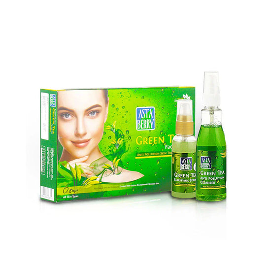 Astaberry Green Tea Facial Kit | 6 Steps (570ml) - Indicrest Buy at Indicrest
