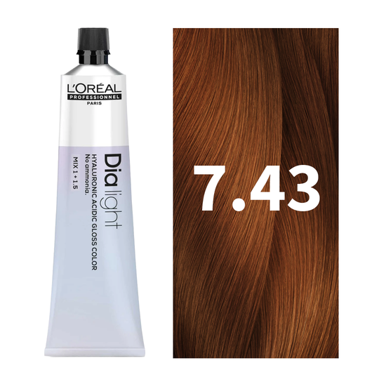 L'Oreal Professionnel Paris Dia Light 7.43 - Blonde Copper Gold Hair Color, 50ml Buy at Indicrest