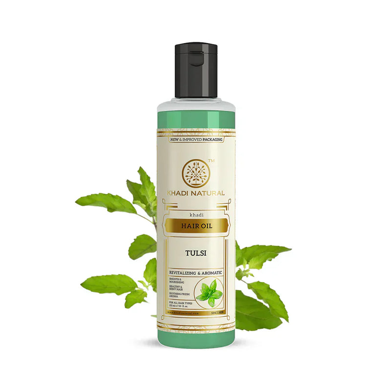 Khadi Tulsi Hair Oil 210ml - Indicrest Buy at Indicrest