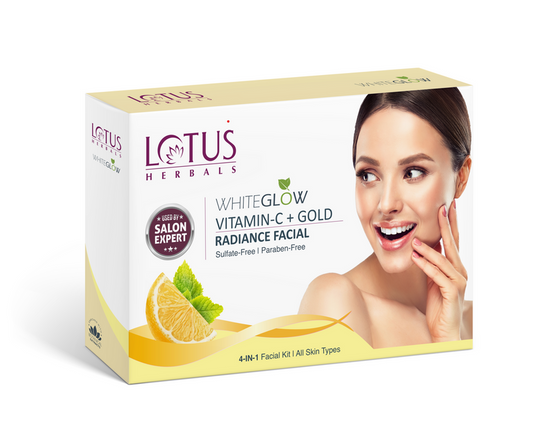 Lotus Herbals WhiteGlow Vitamin C + Gold Radiance Facial Kit – 4 in 1 Glow Boosting Treatment, 228g Buy at Indicrest
