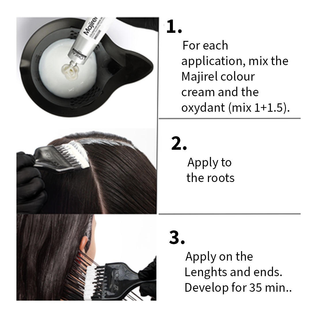 Professional stylist applying Majirel 5.52 on client Buy at Indicrest Image 5