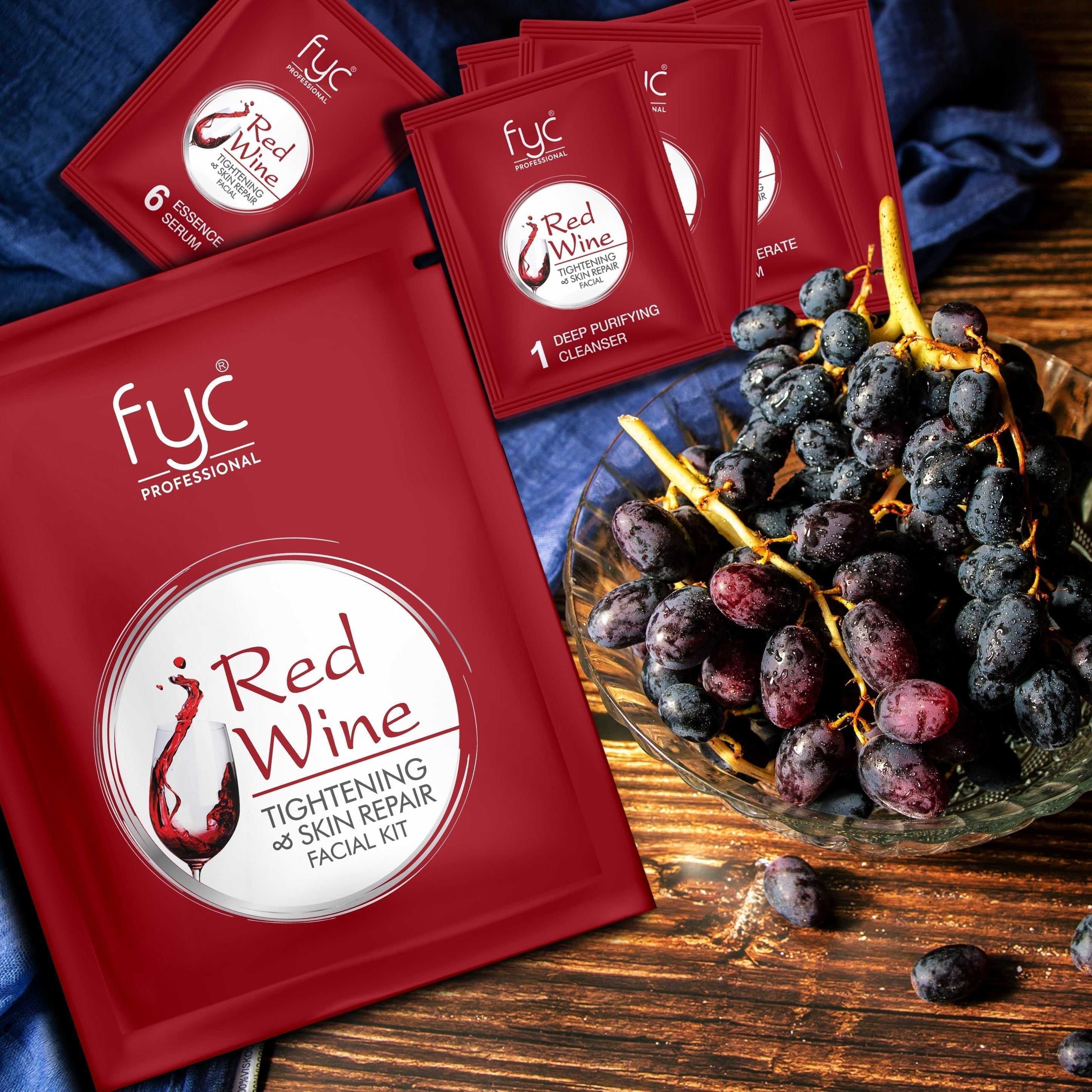 Tightening & Repair Facial Kit with Red Wine Extract