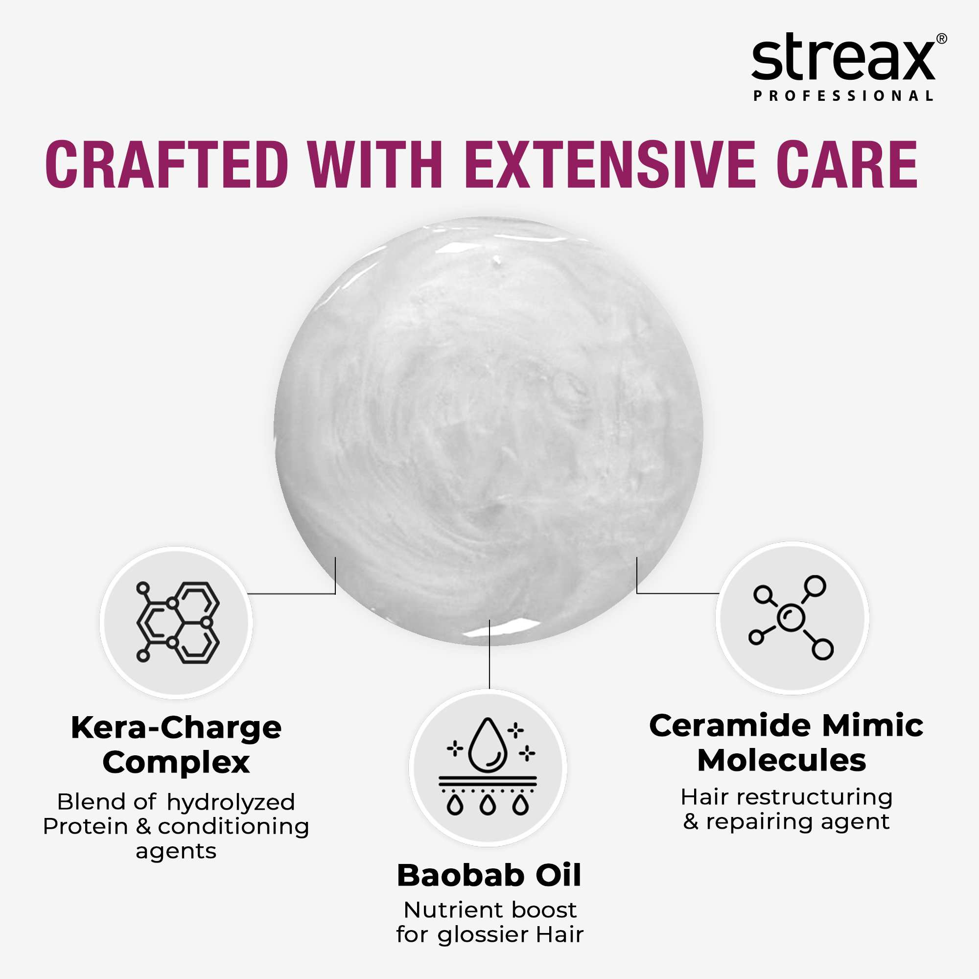 Streax Professional Canvoline Shampoo With Kera-Charge & Baobab Oil, 300ml Buy at Indicrest Image 3
