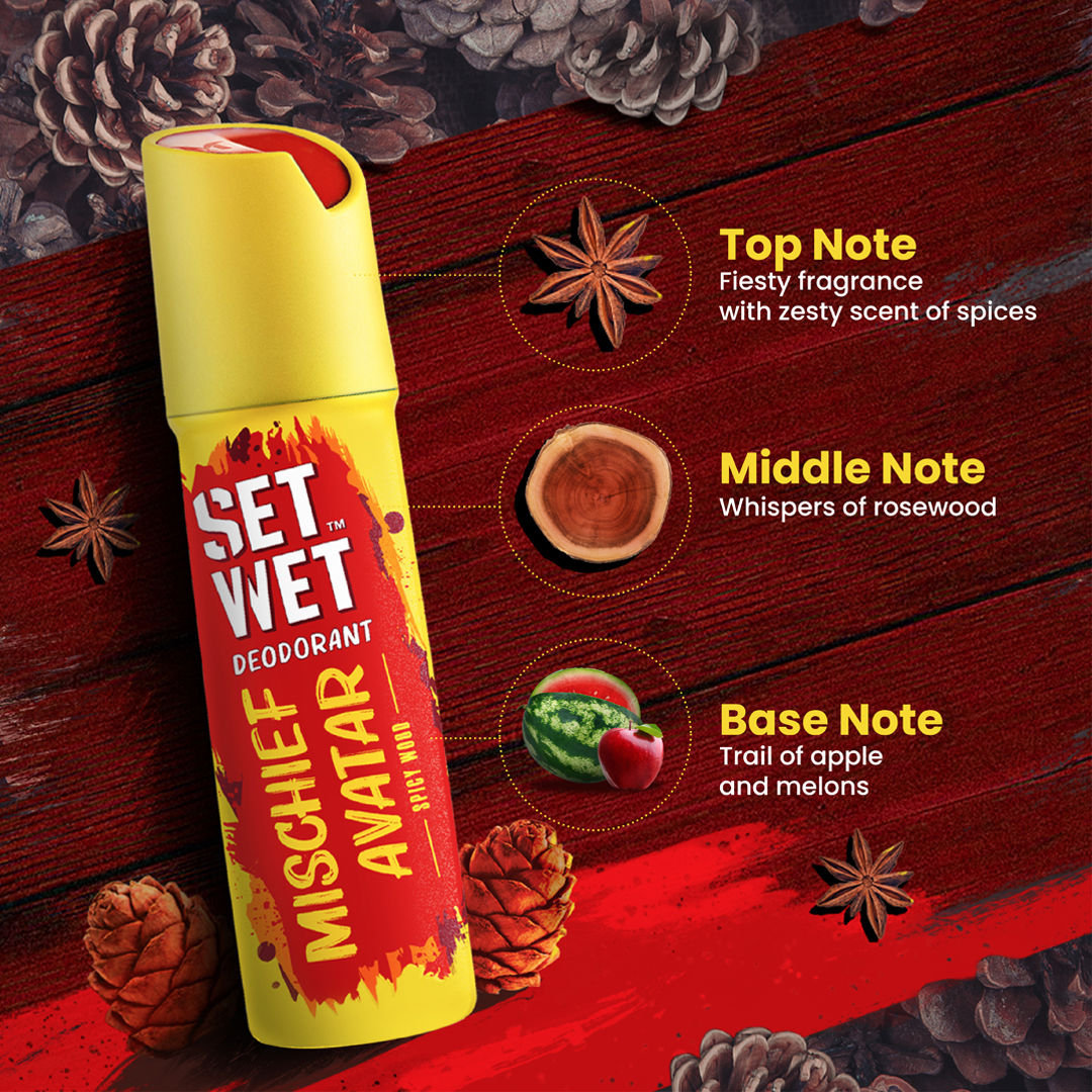 Set Wet Cool Charm & Mischief Avatar Deodorant Spray Perfume (Pack Of 3), 180ml Buy at Indicrest Image 4