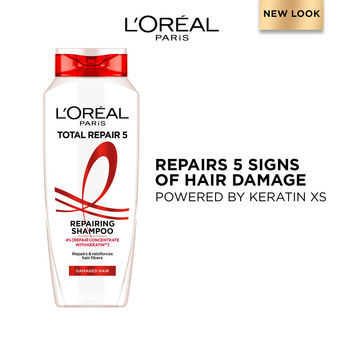 L'Oreal Paris Total Repair 5 Repairing Shampoo With Keratin XS For Damaged Hair, 180ml Buy at Indicrest