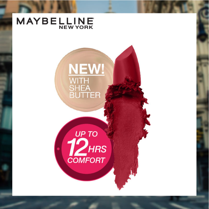 Maybelline New York Color Sensatiol Creamy Matte Lipstick, Lasts Up To 12H - Rich Ruby, 3.9g Buy at Indicrest Image 2
