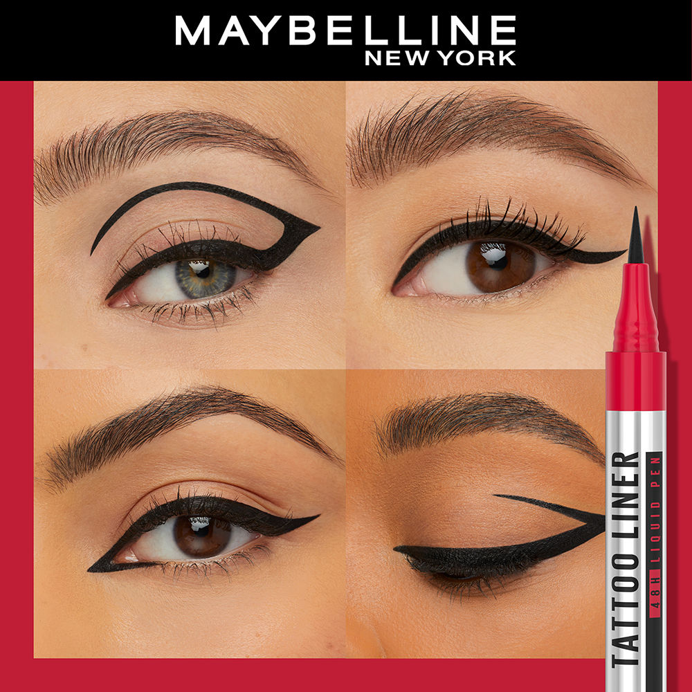 Maybelline New York High Impact Tattoo Pen Liner, Lasts Up To 48H - Black, Water & Smudge-proof, 1g Buy at Indicrest Image 6