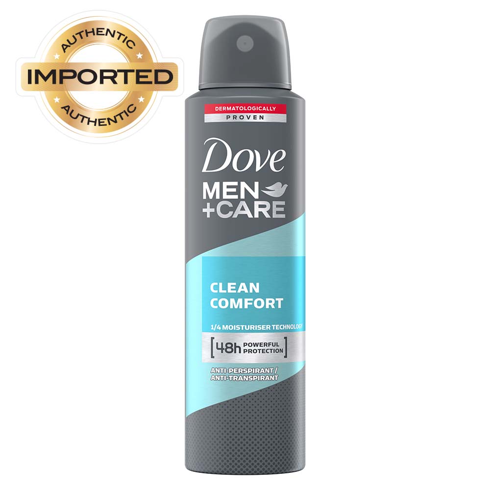 Dove Men + Care Clean Comfort Dry Spray Antiperspirant Deodorant, 150ml Buy at Indicrest Image 2