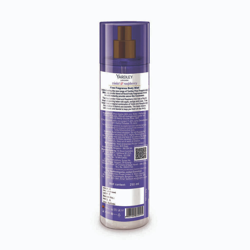 Yardley London Violet & Raspberry Fine Fragrance Mist, 250ml Buy at Indicrest Image 3
