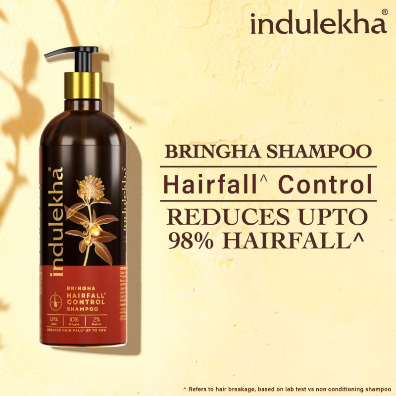 Indulekha Bringha Shampoo for Hair Fall Control with Amla Shikakai for Men & Women, 340ml Buy at Indicrest Image 3