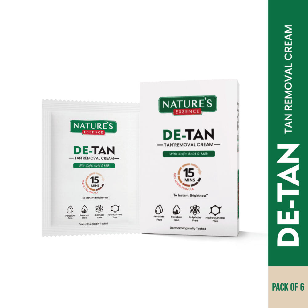 Nature's Essence De-Tan Tan Removal Cream with Kojic Acid & Milk (Pack of 6), 60g Buy at Indicrest