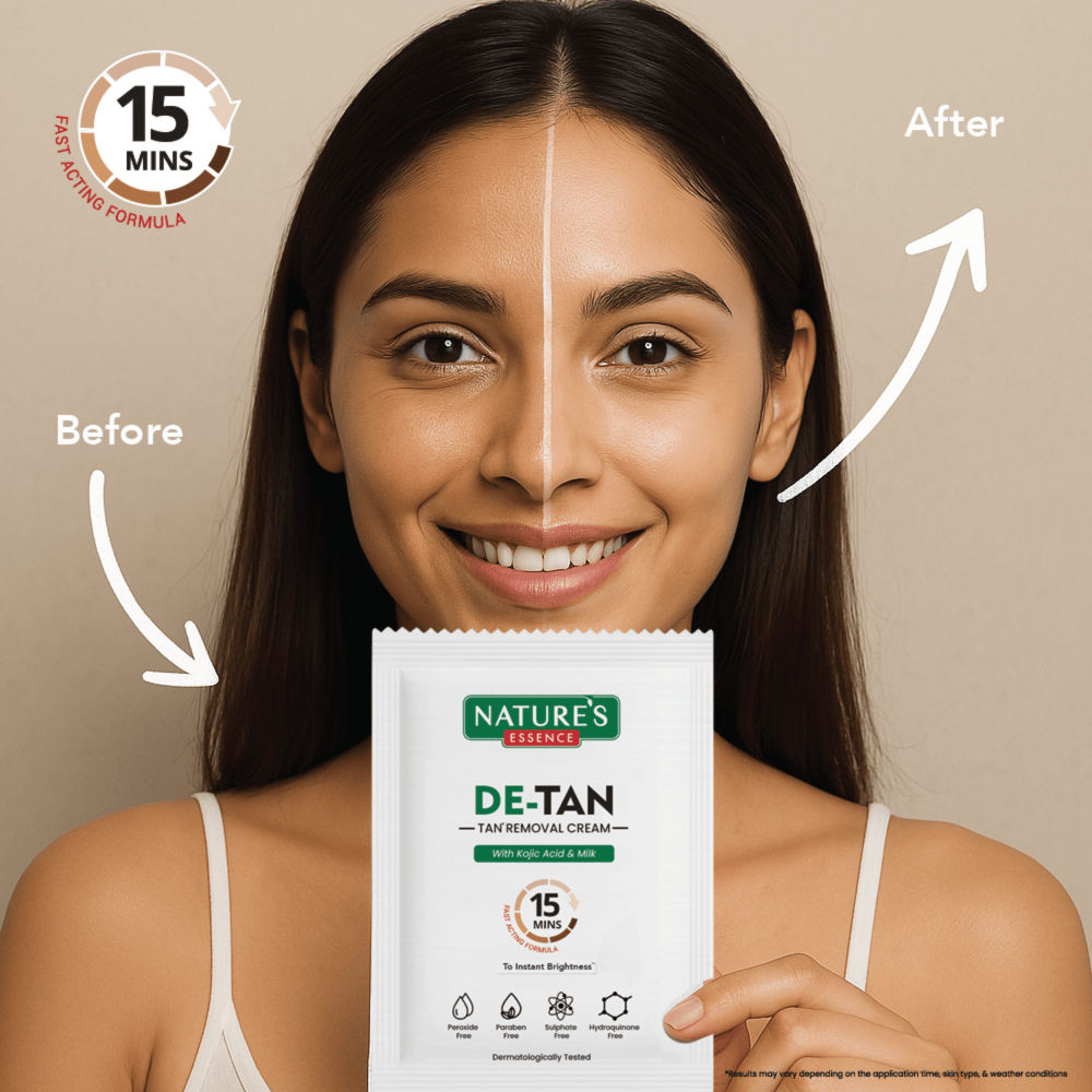 Nature's Essence De-Tan Tan Removal Cream with Kojic Acid & Milk (Pack of 6), 60g Buy at Indicrest Image 3
