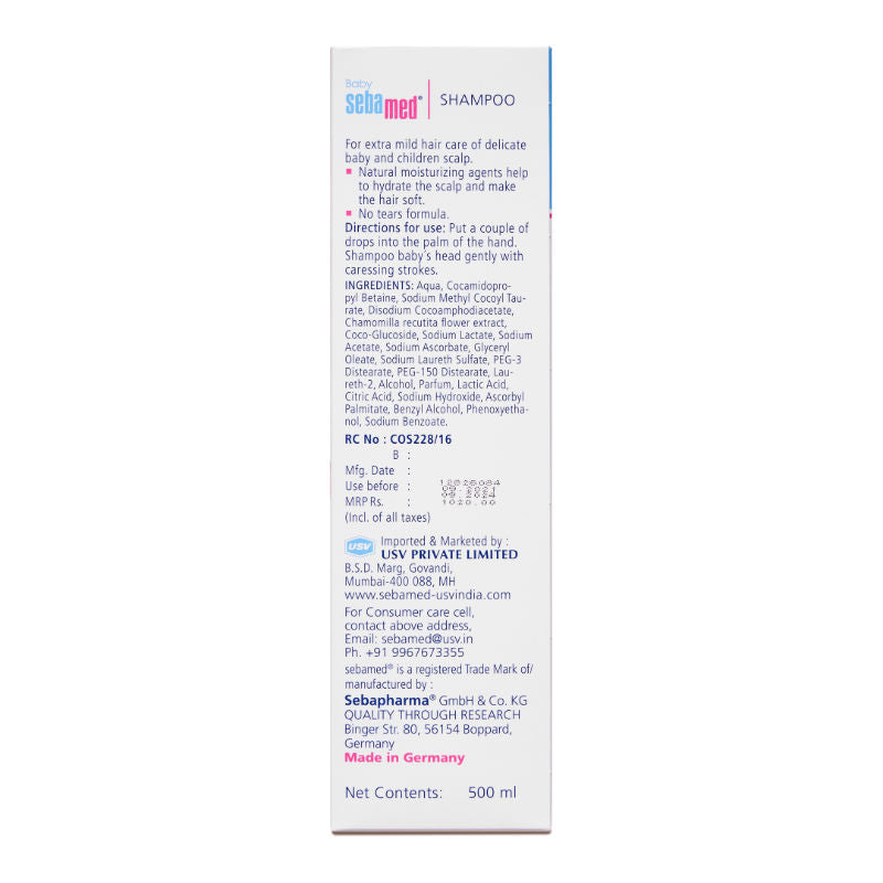 Sebamed Baby Shampoo, PH 5.5, Camomile, Natural Moisturisers, No Tears Formula, For Delicate Scalp, 500ml Buy at Indicrest Image 5