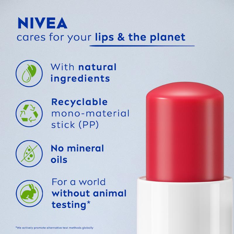 Nivea Tinted Lip Balm with Natural oils & 24H melt-in moisture- Fruity Strawberry Shine, 4.8g Buy at Indicrest Image 8