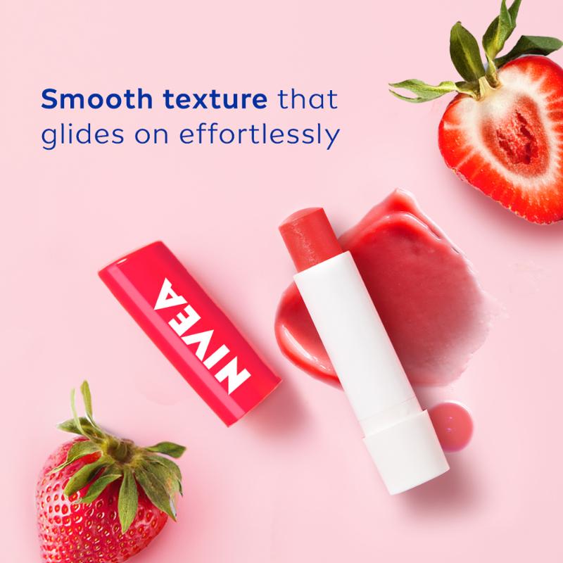 Nivea Tinted Lip Balm with Natural oils & 24H melt-in moisture- Fruity Strawberry Shine, 4.8g Buy at Indicrest Image 9