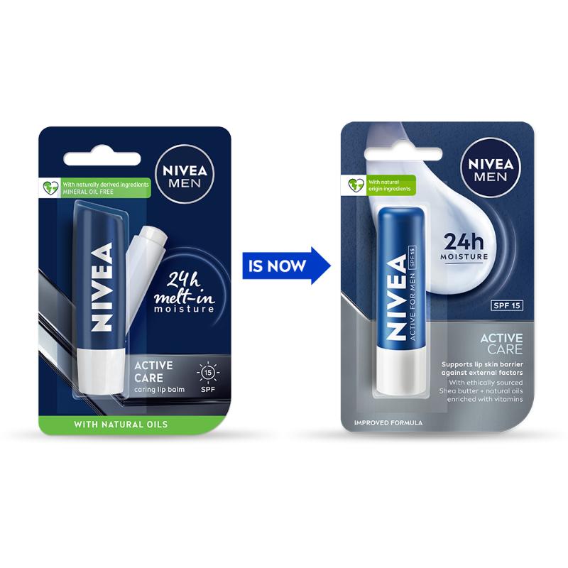 Nivea MEN Lip Balm - Active Care SPF 15 for 24h Moisture, 4.8g Buy at Indicrest Image 2