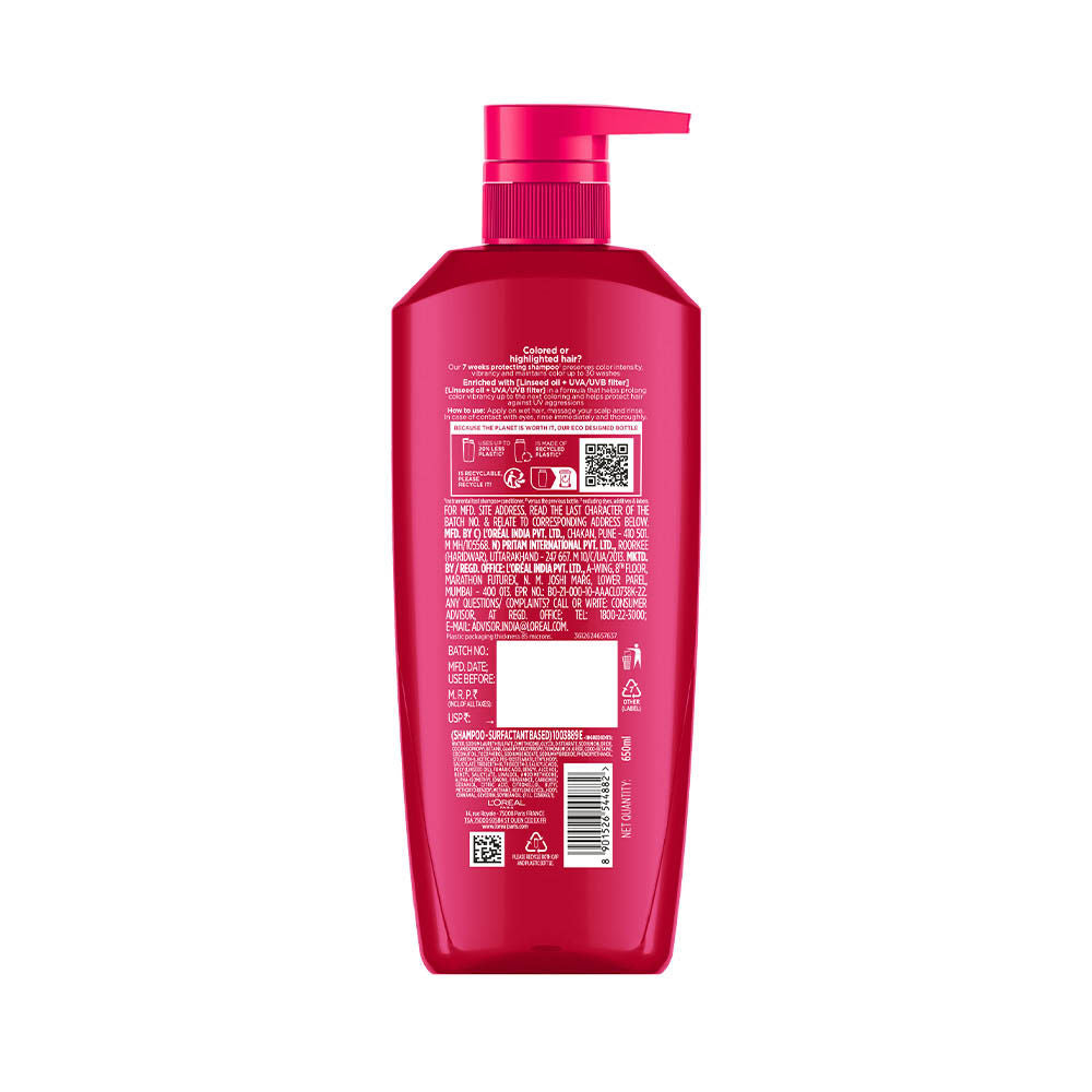 L'Oreal Paris Colour Protect Shampoo With UVA & UVB For Colour-Treated Hair, 650ml Buy at Indicrest Image 10