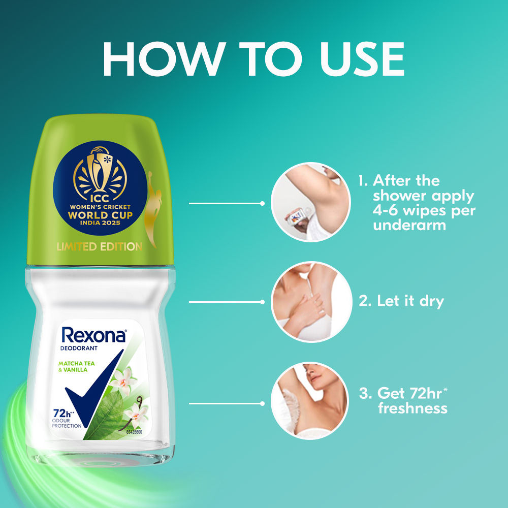 Rexona Antiperspirant Roll-on - Matcha Tea And Vanilla, 50ml Buy at Indicrest Image 8