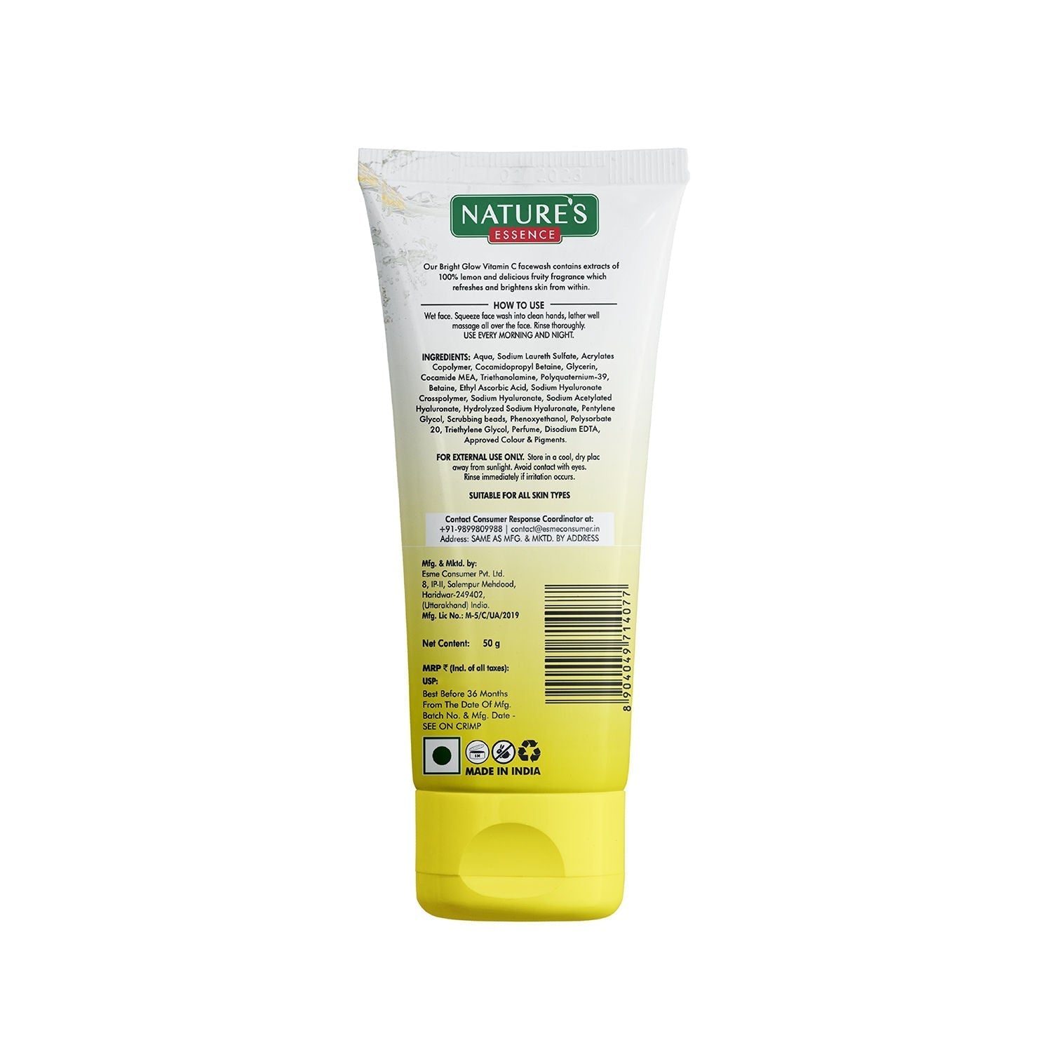 Nature's Essence Bright Glow Vitamin C Gel Facewash, 50g Buy at Indicrest Image 7