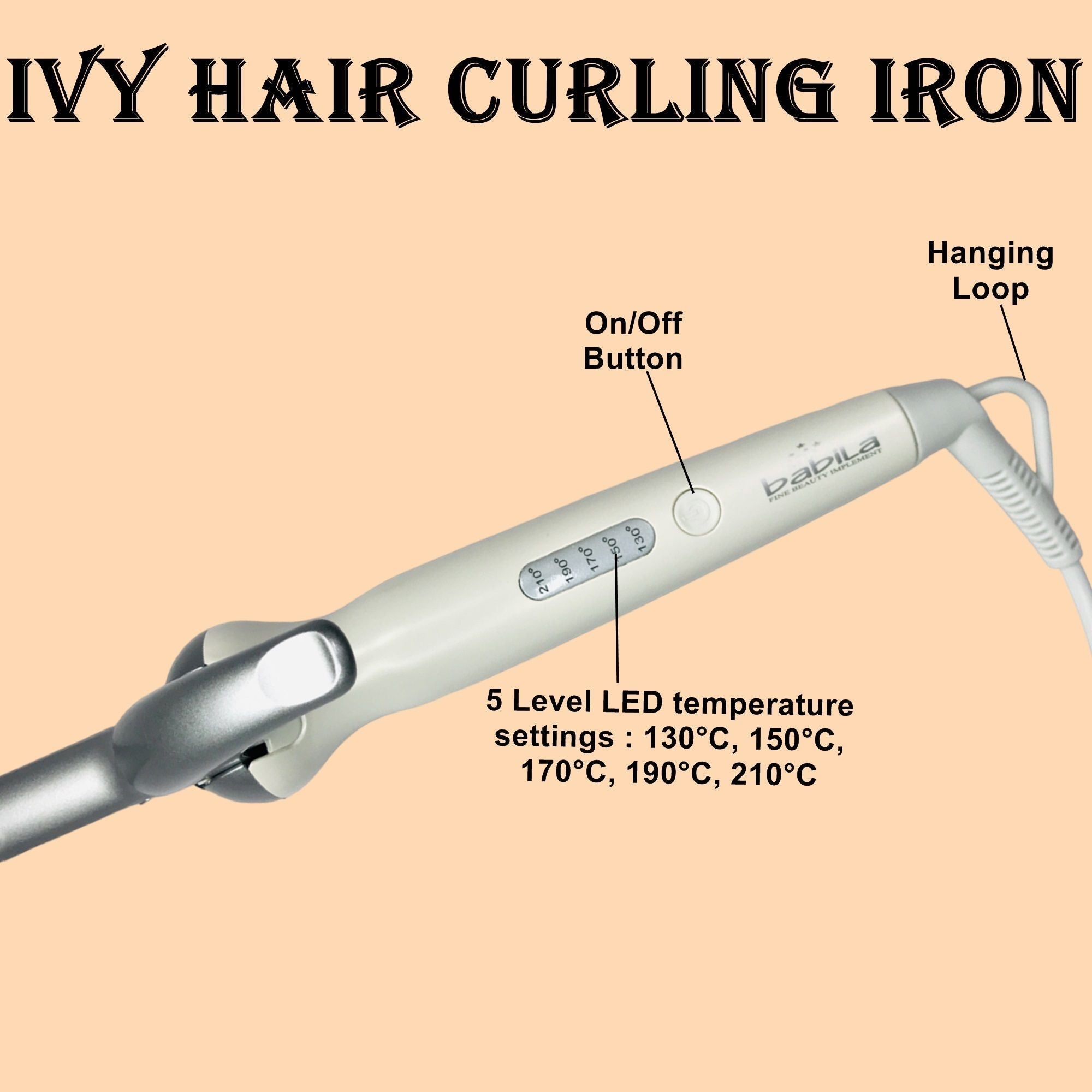 Babila Ivy Hair Curling Iron (BHC-E24) Buy at Indicrest Image 3