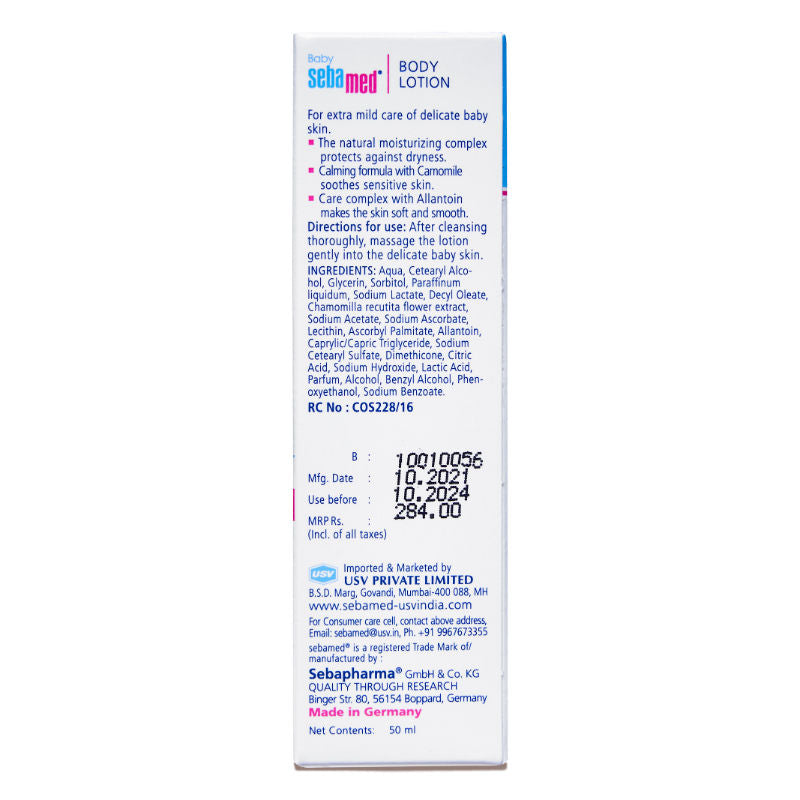 Sebamed Baby Body Lotion- PH 5.5- Camomile & Allantoin- Tested- Sensitive Skin, 50ml Buy at Indicrest Image 4