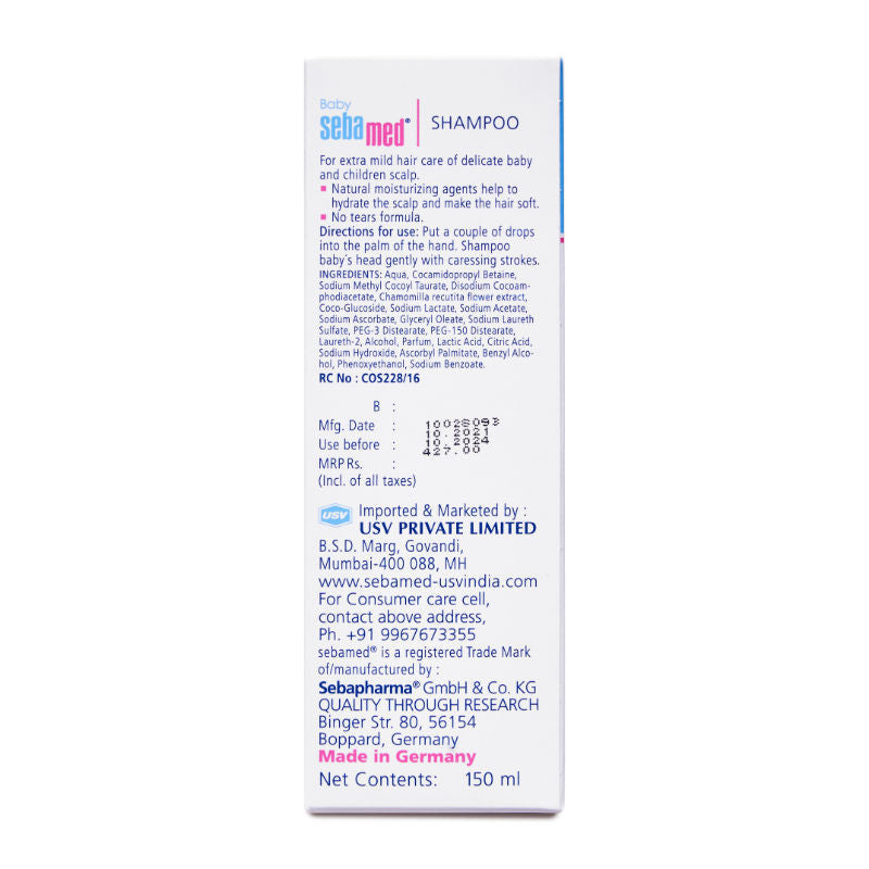Sebamed Baby Shampoo, PH 5.5, Camomile, Natural Moisturisers, No Tears Formula,For Delicate Scalp, 150ml Buy at Indicrest Image 4