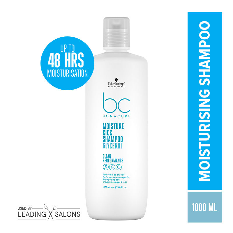 Schwarzkopf Professional Bonacure Moisture Kick Shampoo With Glycerol - For Dry Hair, 1000ml Buy at Indicrest