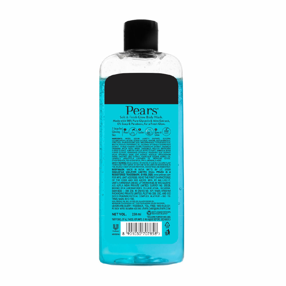 Pears Soft and Fresh Body Wash Paraben Free Shower Gel with Mint Extracts, 250ml Buy at Indicrest Image 10