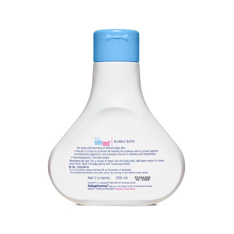 Sebamed Baby Bubble Bath, PH 5.5, Camomile, No Tears Sugar Based Cleanser, Soap Free, 200ml Buy at Indicrest Image 3