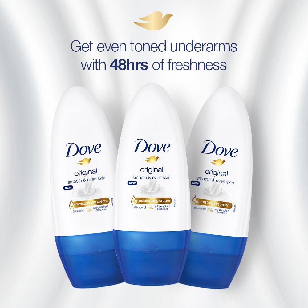 Dove Original Deodorant Roll On (Pack Of 3), 150ml Buy at Indicrest Image 4