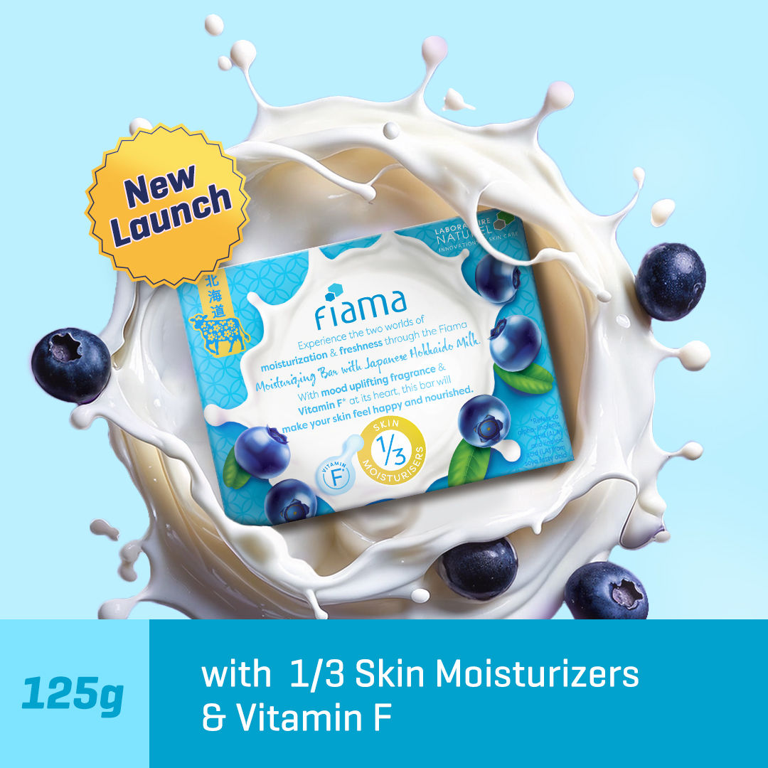 Fiama Japanese Hokkaido Milk & Blueberry Moisturizing Soap Bar, 125g Buy at Indicrest Image 3