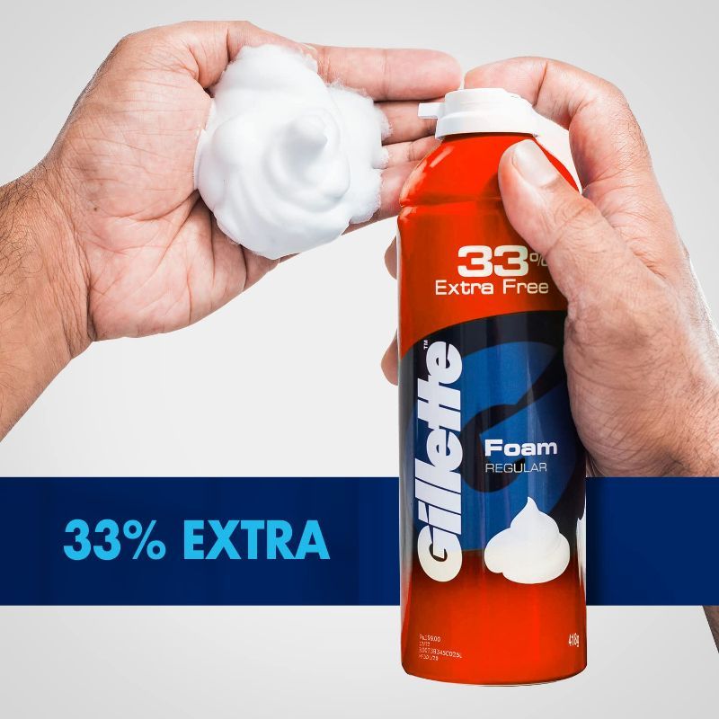 Gillette Regular Pre Shave Foam 33% Extra Free, 418g Buy at Indicrest Image 2