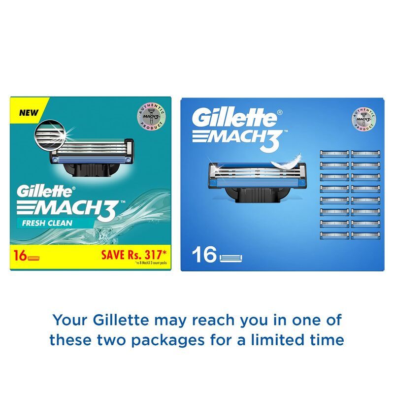 Gillette Mach 3 Shaving Blades for men (Pack Of 16 Cartridges) Buy at Indicrest Image 3
