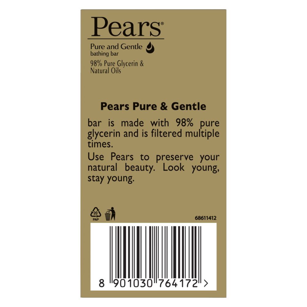 Pears Pure & Gentle Bathing Bar (Pack of 4), 75g Each Buy at Indicrest Image 3