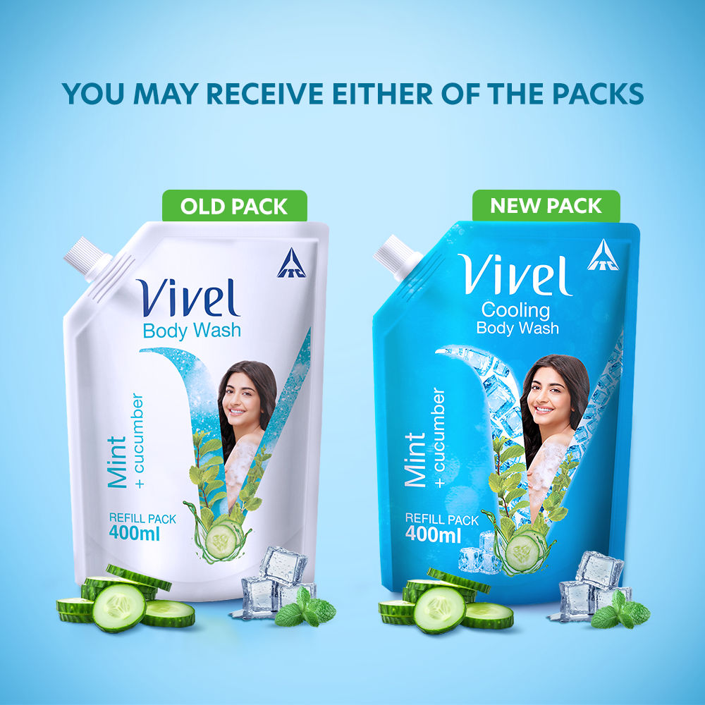 Vivel Cooling Body Wash Mint & Cucumber Moisturizing Shower Gel Supersaver Refill Pouch, 400ml Buy at Indicrest Image 7