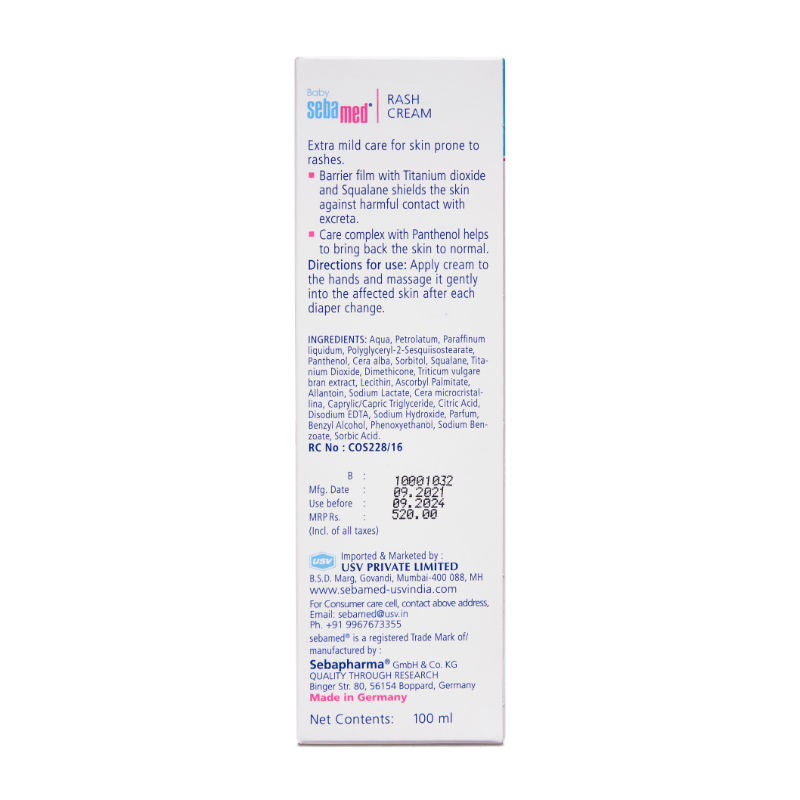 Sebamed Baby Rash Cream, PH 5.5, Panthenol & Wheat Bran, Clinically Tested, For Delicate Skin, 100ml Buy at Indicrest Image 4