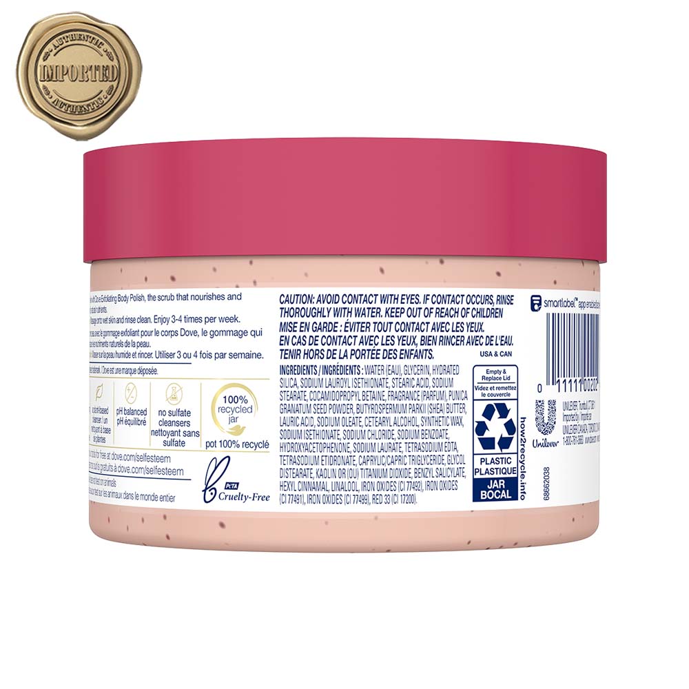 Dove Exfoliating Body Polish - Pomegranate Seeds And Shea Butter, 298g Buy at Indicrest Image 3