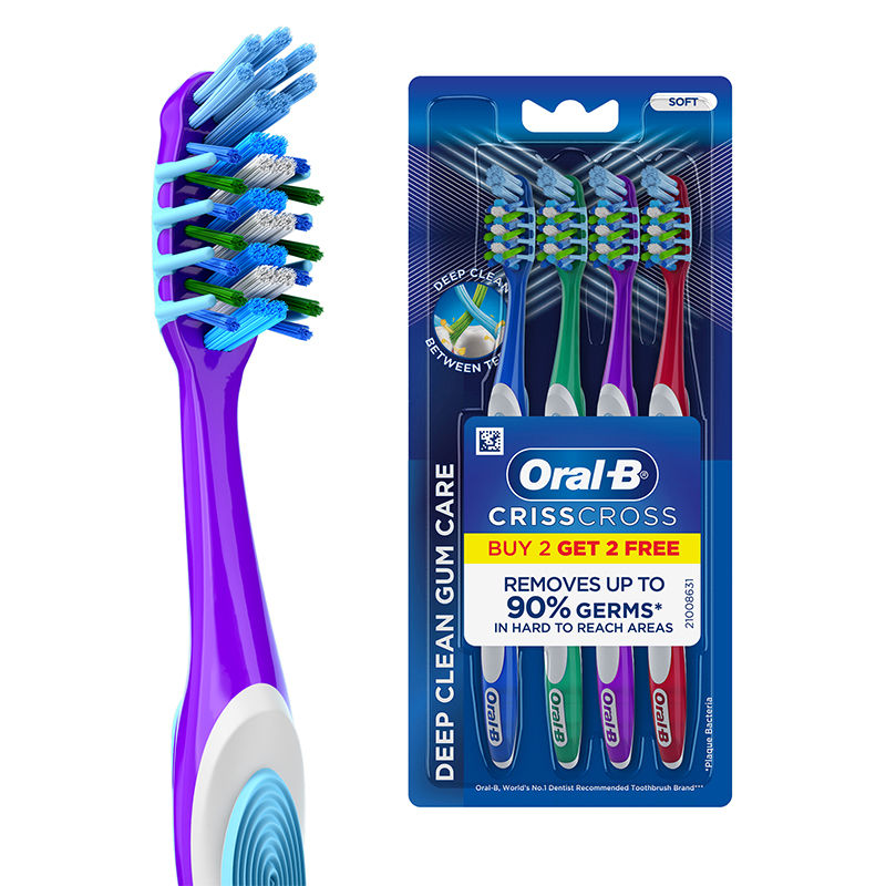 Oral-B Criss Cross Gum Care Toothbrush (Buy 2 Get 2 Free, Soft) Buy at Indicrest