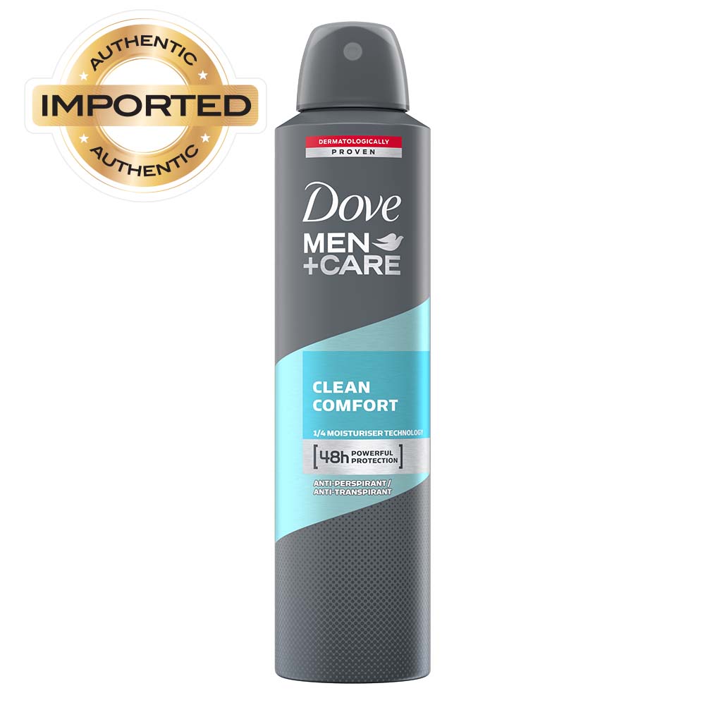 Dove Men + Care Clean Comfort Dry Spray Antiperspirant Deodorant, 250ml Buy at Indicrest Image 2