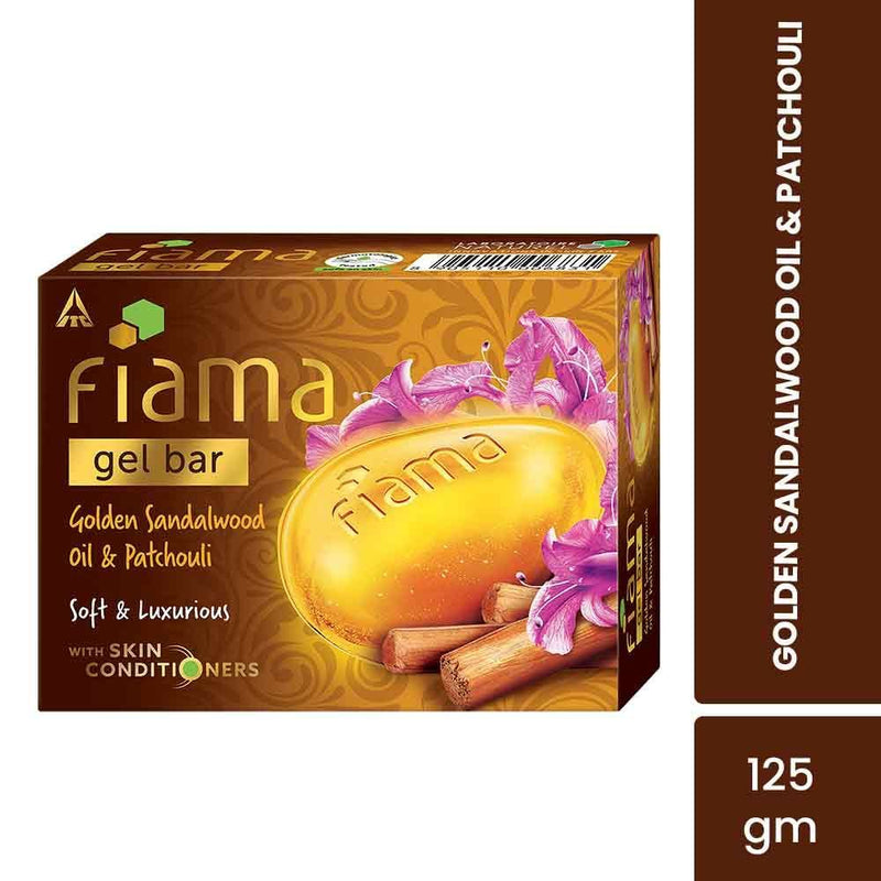 Fiama Golden Sandalwood Oil & Patchouli Gel Bar for Glowing Skin with Skin Conditioners, 125g Buy at Indicrest